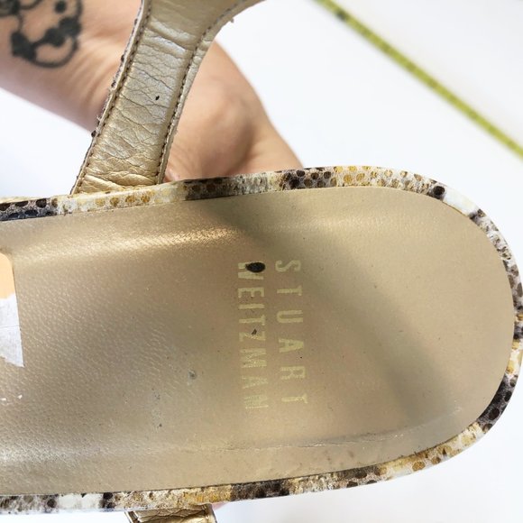 Stuart Weitzman Open Toe Platform Wedge Sandals 10 - Picture 7 of 10